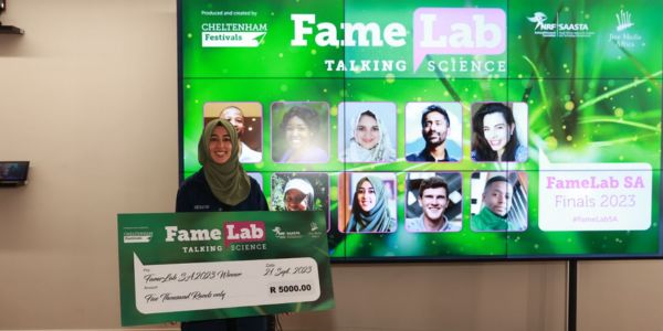 Taskeen, FameLab Winner from Wits 600x300 Taskeen, FameLab Winner from Wits 600x300